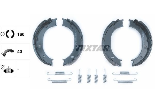 TEXTAR Handbrake shoes 91055100 91055100 TEXTAR DODGE emergency brake shoes