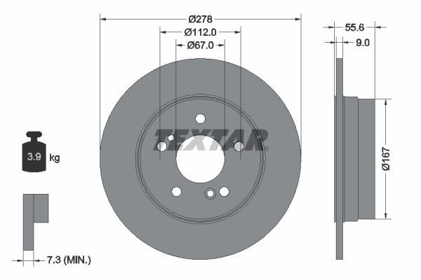 TEXTAR Piduriketas 92032700 TEXTAR 92032700 Piduriketas CHRYSLER Pacifica MPV 4.0 258 hj 2006