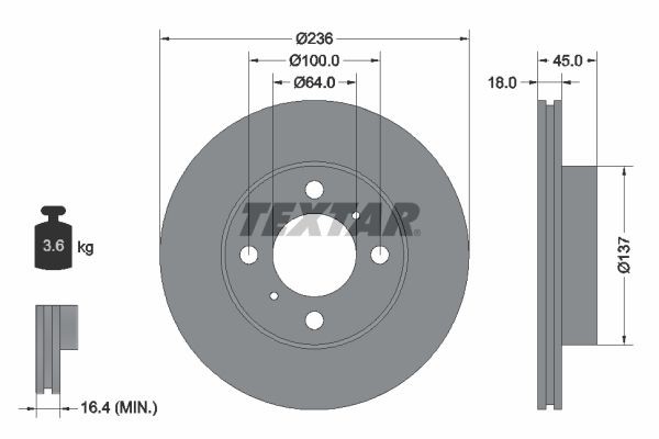 TEXTAR Bremsscheibe 92089400 92089400 TEXTAR Jumbuck Pickup Bremsscheiben kaufen