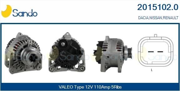 SANDO Alternatore 2015102.0 2015102.0 Alternatore SANDO NISSAN PIXO costo