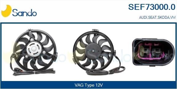 SANDO Elektrische motor, radiateurventilator SEF73000.0 SANDO SEF73000.0 Elektrische motor, radiateurventilator Touran 1t1 1t2 prijs