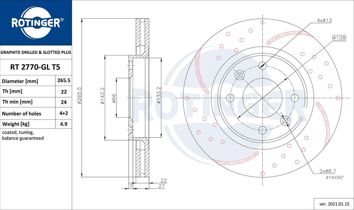 ROTINGER Remschijf RT 2770-GL T5 ROTINGER Sportremschijven RT 2770-GL T5 ervaring