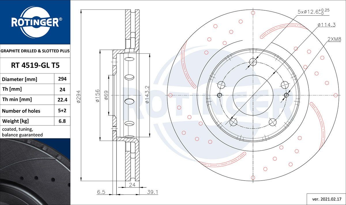 ROTINGER Remschijf RT 4519-GL T5 ROTINGER Sportremschijven RT 4519-GL T5 evaluatie