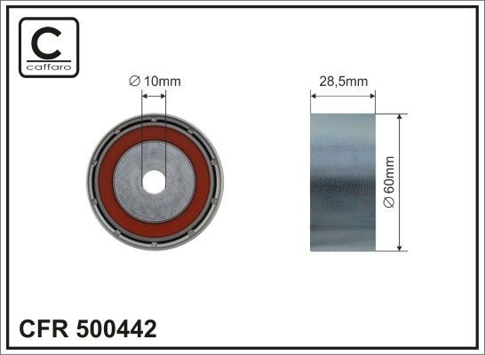 CAFFARO Styrrulle till kuggrem 500442 500442 Styrrulle, kuggrem CAFFARO JAGUAR XE