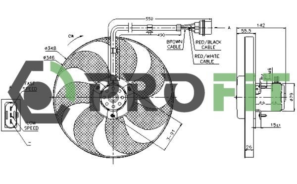 PROFIT Motoventilateur 1850-0006 Audi TT Ventilateur de refroidissement moteur PROFIT 1850-0006