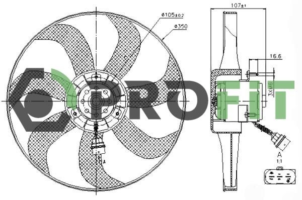 PROFIT Motoventilateur 1850-0007 1850-0007 Ventilateur de moteur AUDI TT PROFIT