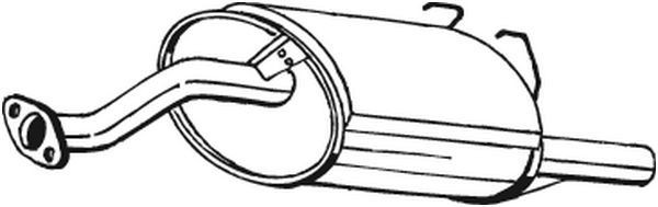 BOSAL Koncový tlmič výfuku 163-729 BOSAL 163-729 Zadný tlmič výfuku Hyundai H100 originálne