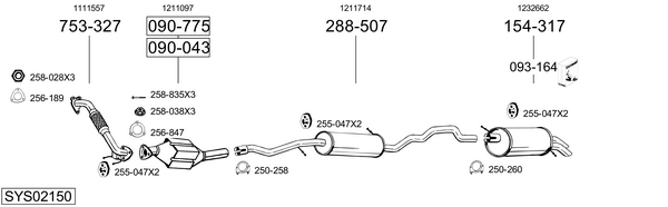 BOSAL Esimene summuti 215-729 BOSAL 215-729 Esimene summuti Saab 9-5 Kombi hind