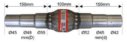 BOSAL Flexrör, avgassystem 265-003 TESLA flexrör BOSAL 265-003