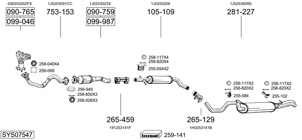 BOSAL Rear silencer 287-153 287-153 BOSAL exhaust silencer LANCIA THESIS