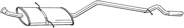 Bakre eksospotte BOSAL 291-429 BOSAL 291-429 Sluttlyddemper MERCEDES-BENZ A-Klasse 2006