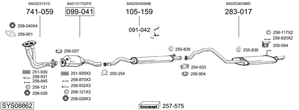 BOSAL Voorpijp 823-941 823-941 Uitlaatpijp DAEWOO KALOS BOSAL