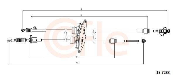 COFLE Cable, manual transmission 15.7283 COFLE 15.7283 genuine Peugeot Boxer 244 Van shifter cable price