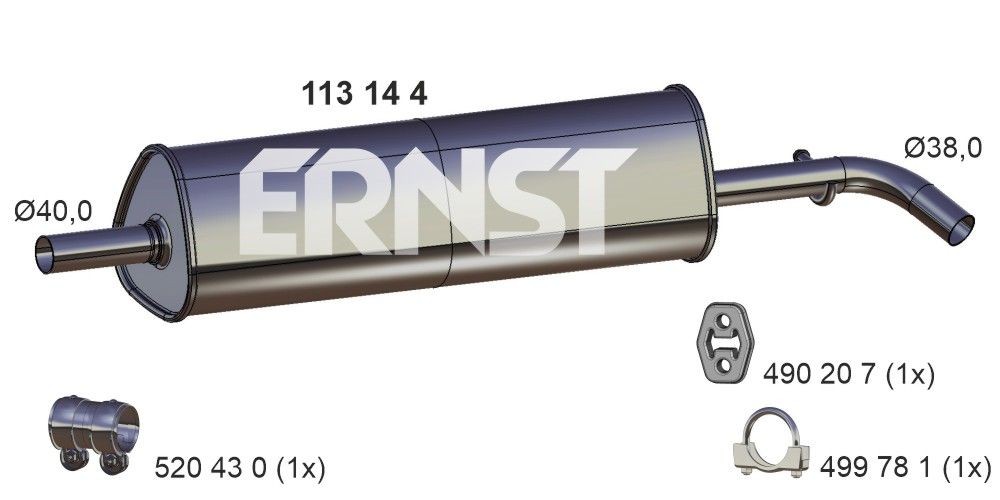 ERNST Marmitta centrale 113144 ERNST 113144 Marmitta centrale