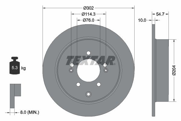 TEXTAR Bremseskive 92294903 Skiver TEXTAR Hyundai VELOSTER 92294903