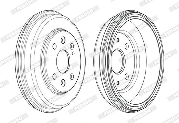 FERODO Brake drum FDR329823 PORSCHE 924 FERODO brake drum FDR329823