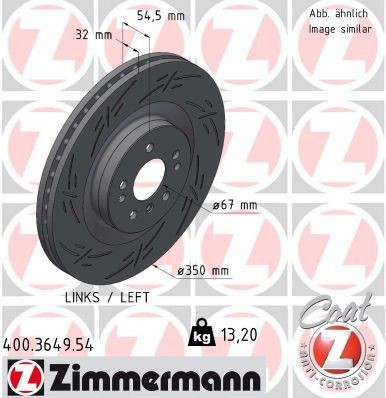 Disque de frein ZIMMERMANN 400.3649.54 ZIMMERMANN BLACK Z 400.3649.54 Disque MERCEDES-BENZ Classe M 2010