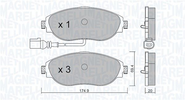 MAGNETI MARELLI Kit pastiglie freni 363916060888 363916060888 costo Pastiglie freno sportive MAGNETI MARELLI CUPRA LEON