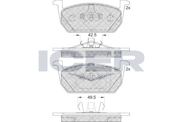 ICER Pastilhas de travão 182285 Pastilha ICER A7 182285 baratos
