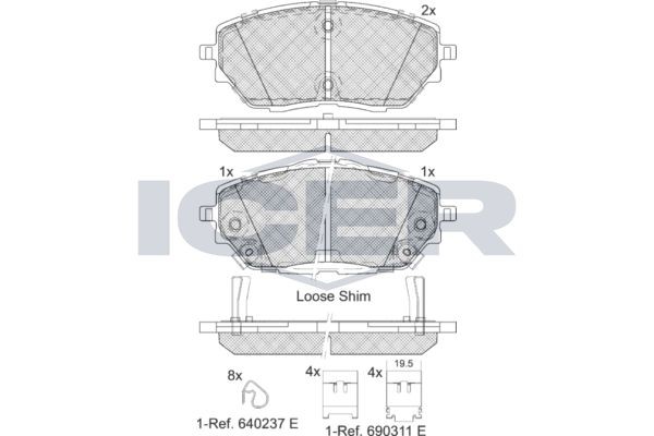 ICER Bromsbelägg 182287 182287 ICER bromskloss TOYOTA VERSO S