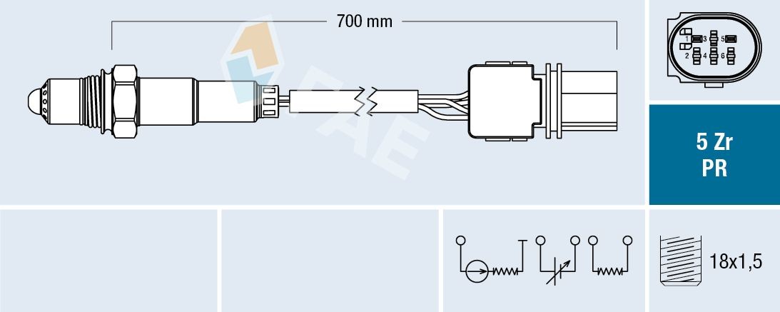 FAE Sonde lambda 75127 Suzuki BALENO Sonde proportionnelle de richesse FAE 75127