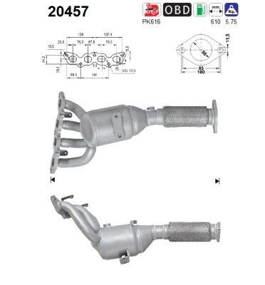 AS Katalysator 20457 20457 Katalysator FORD RANGER AS