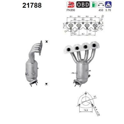 Καταλύτης AS 21788 AS 21788 Καταλύτης OPEL INSIGNIA 2009