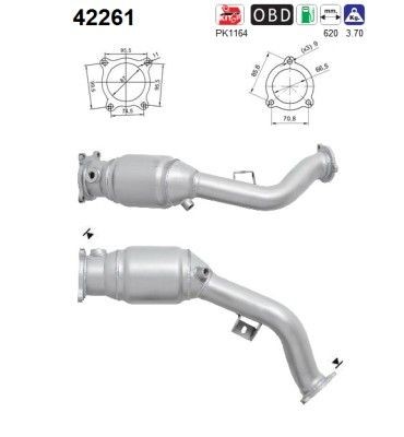 Catalisador AS 42261 AS 42261 Pre-catalizador AUDI A5 2017