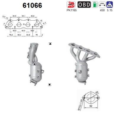 Katalysator AS 61066 AS 61066 Katalysator HYUNDAI TUCSON 2015
