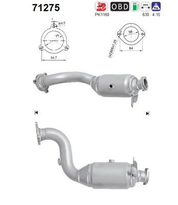 AS Catalyseur 71275 AS 71275 Précatalyseur Mercedes A207 d'origine prix