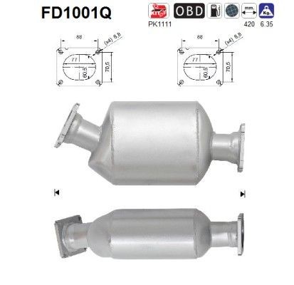 Filtro antiparticolato (FAP) AS FD1001Q AS FD1001Q FAP BMW X5 2003