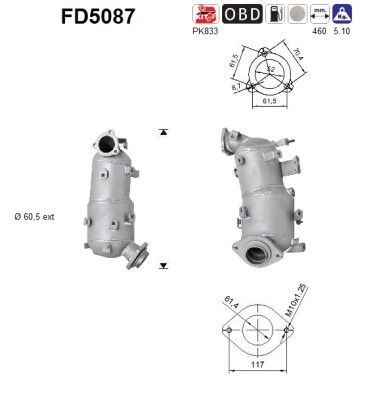 AS Partikelfilter (DPF) FD5087 Byta Partikelfilter (DPF) Toyota RAV4 III kostnad AS FD5087