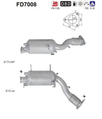 AS Partikelfilter (DPF) FD7008 AS FD7008 Partikelfilter (DPF) VW Touareg 1 original