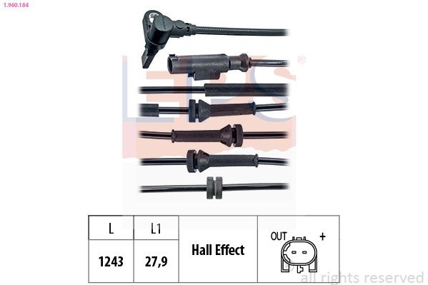 EPS ABS-anturi 1.960.184 ABS-anturi EPS Made in Italy - OE Equivalent, 1243mm