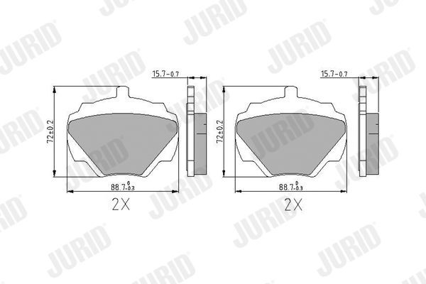 JURID Brake pad set 571803J JURID 571803J Land Rover Discovery 1 rear brake pad replacement