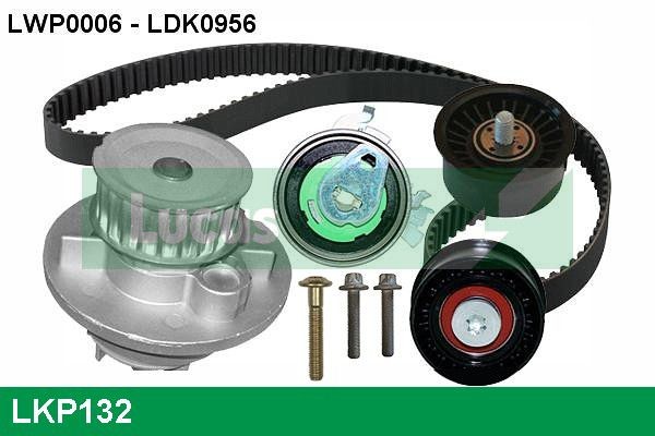 LUCAS Distributieriem set + waterpomp LKP132 Kit, distributie OPEL LUCAS LKP132