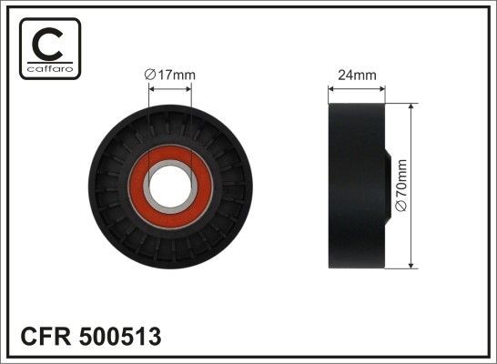 Poulie, tendeur de courroie d'accessoire CAFFARO 500513 CAFFARO 500513 Poulie de galet tendeur TOYOTA AYGO 2016