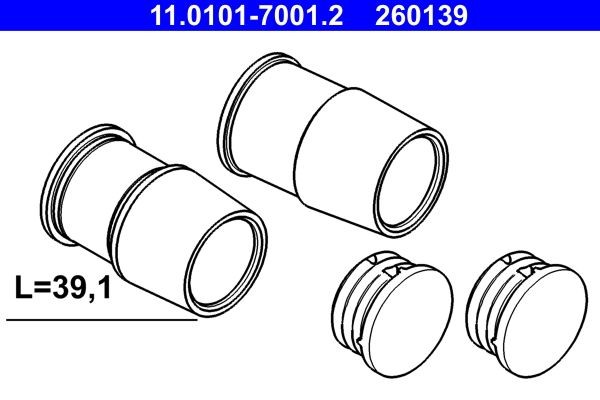 ATE Guide Sleeve Kit, brake caliper 11.0101-7001.2 11.0101-7001.2 ATE brake caliper bolt for SKODA