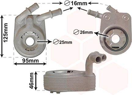 VAN WEZEL Engine oil cooler 17003458 VAN WEZEL 17003458 Alfa Romeo 147 937 engine oil cooler replacement