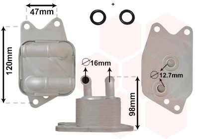 VAN WEZEL Oliekoeler 58003405 Skoda SUPERB Oliekoeler van de motor VAN WEZEL 58003405