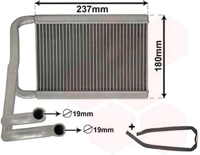 VAN WEZEL Výmenník tepla vnútorného kúrenia 82016700 VAN WEZEL 82016700 Radiátor kúrenia Hyundai PORTER originálne