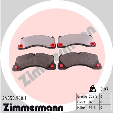 ZIMMERMANN Brzdové doštičky/platničky 24553.960.1 ZIMMERMANN 24553.960.1 Brzdové doštičky/platničky AUDI e-tron GT Sedan S quattro 680 KS 2024