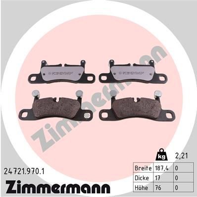 Plaquettes de frein ZIMMERMANN 24721.970.1 ZIMMERMANN 24721.970.1 Plaquettes de frein PORSCHE 911 2013