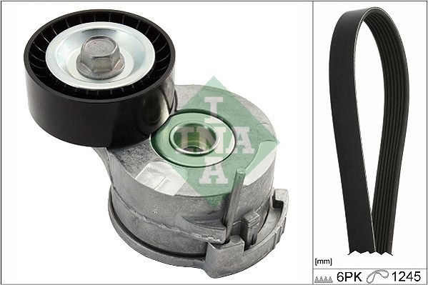 Jogo de correias trapezoidais estriadas INA 529 0291 10 INA 529 0291 10: Correia do ventilador Peugeot 407 2025