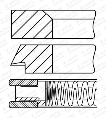 GOETZE ENGINE Männänrengassarja 08-424600-00 Mazda 626 GF männänrenkaat GOETZE ENGINE 08-424600-00