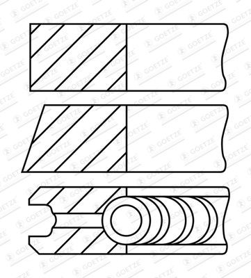 Stempelringsett GOETZE ENGINE 08-432000-00 GOETZE ENGINE 08-432000-00: Stempelringsett Hyundai H100 2015
