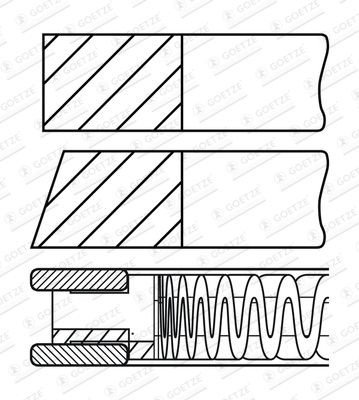 Zuigerveerset GOETZE ENGINE 08-437700-00 GOETZE ENGINE 08-437700-00: Zuigerringen Nissan ALMERA 2016