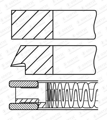 Jogo de segmentos do êmbolo GOETZE ENGINE 08-448800-00 GOETZE ENGINE 08-448800-00 Jogo de segmentos do êmbolo HYUNDAI GETZ 2005