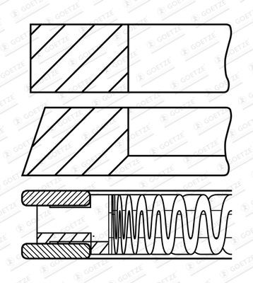 GOETZE ENGINE Kolvringsats 08-449100-00 Fascia pistone Lexus LFA10_ 08-449100-00 GOETZE ENGINE