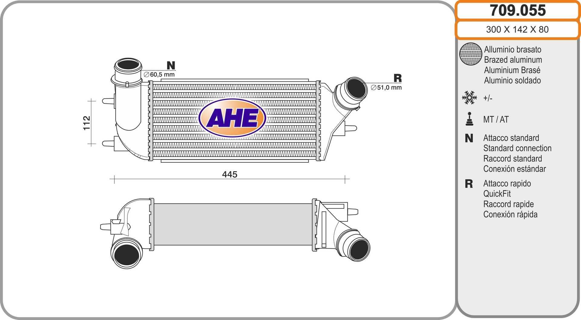 AHE Vahejahuti 709.055 Õhuradiaator AHE PARTNER 709.055 odav